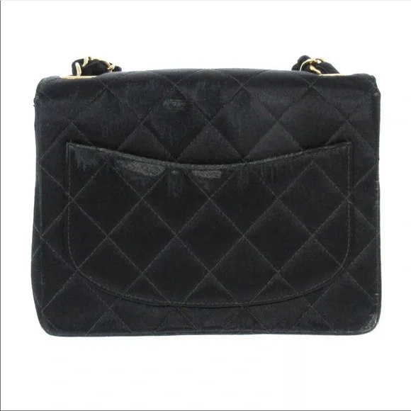 💜CHANEL Mini Matelasse Chain Shoulder Crossbody Bag Satin - Picture 4 of 12